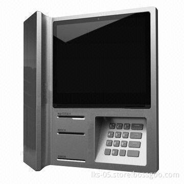 Wall-mounted Payment Kiosk with Manual Card Reader and Metal Keyboard